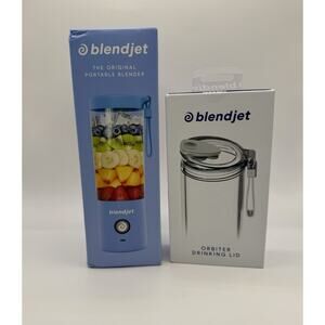 BlendJet 2 Portable Blender Periwinkle Blue + Orbiter Drinking Lid NEW SEALED